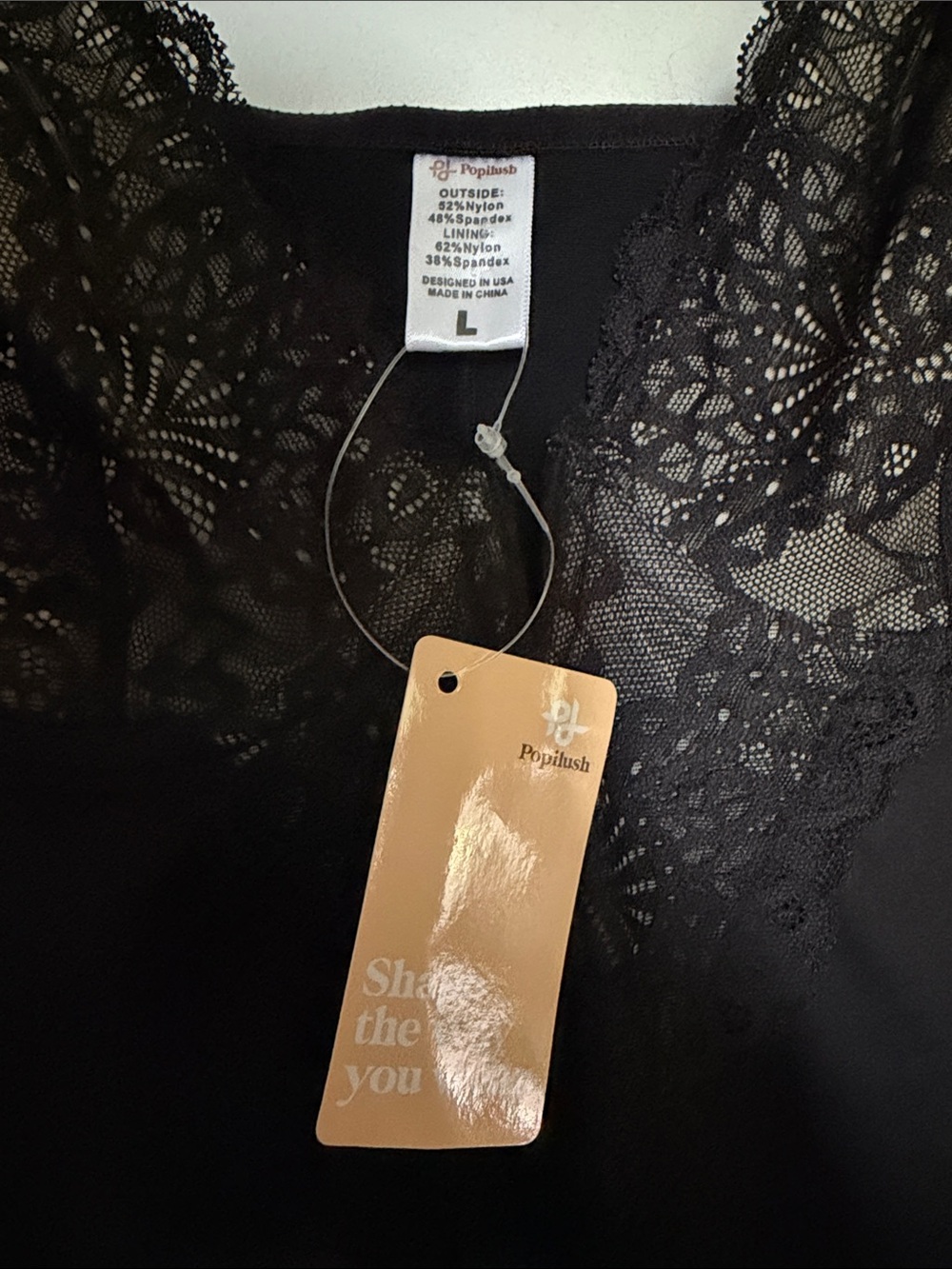Popilush Built-In Shapewear Lace Slip Split Maxi Dress Large - Picture 3 of 5